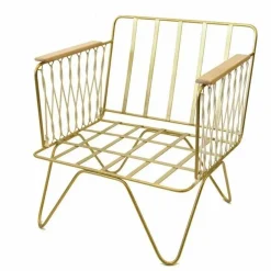 Fauteuil Croisette doré mat epoxy, coton | Blanc