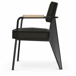 Fauteuil Direction, piétement noir foncé- Jean Prouvé | Gris foncé