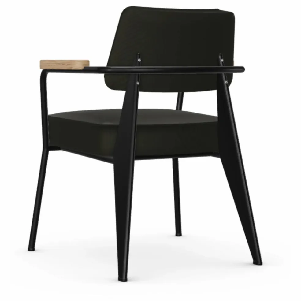 Fauteuil Direction, piétement noir foncé- Jean Prouvé | Gris foncé