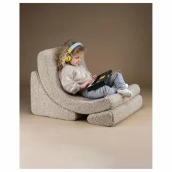 Fauteuil en teddy Moon | Beige