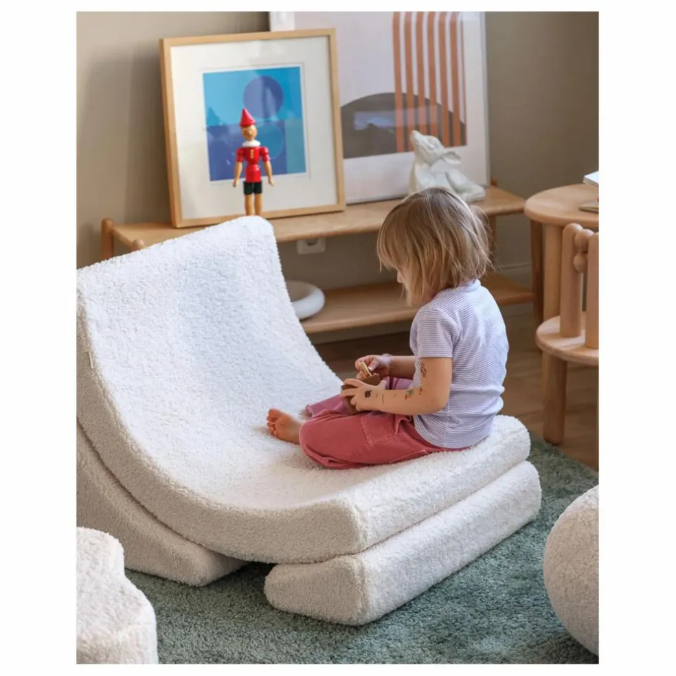 Fauteuil en teddy Moon | Ecru
