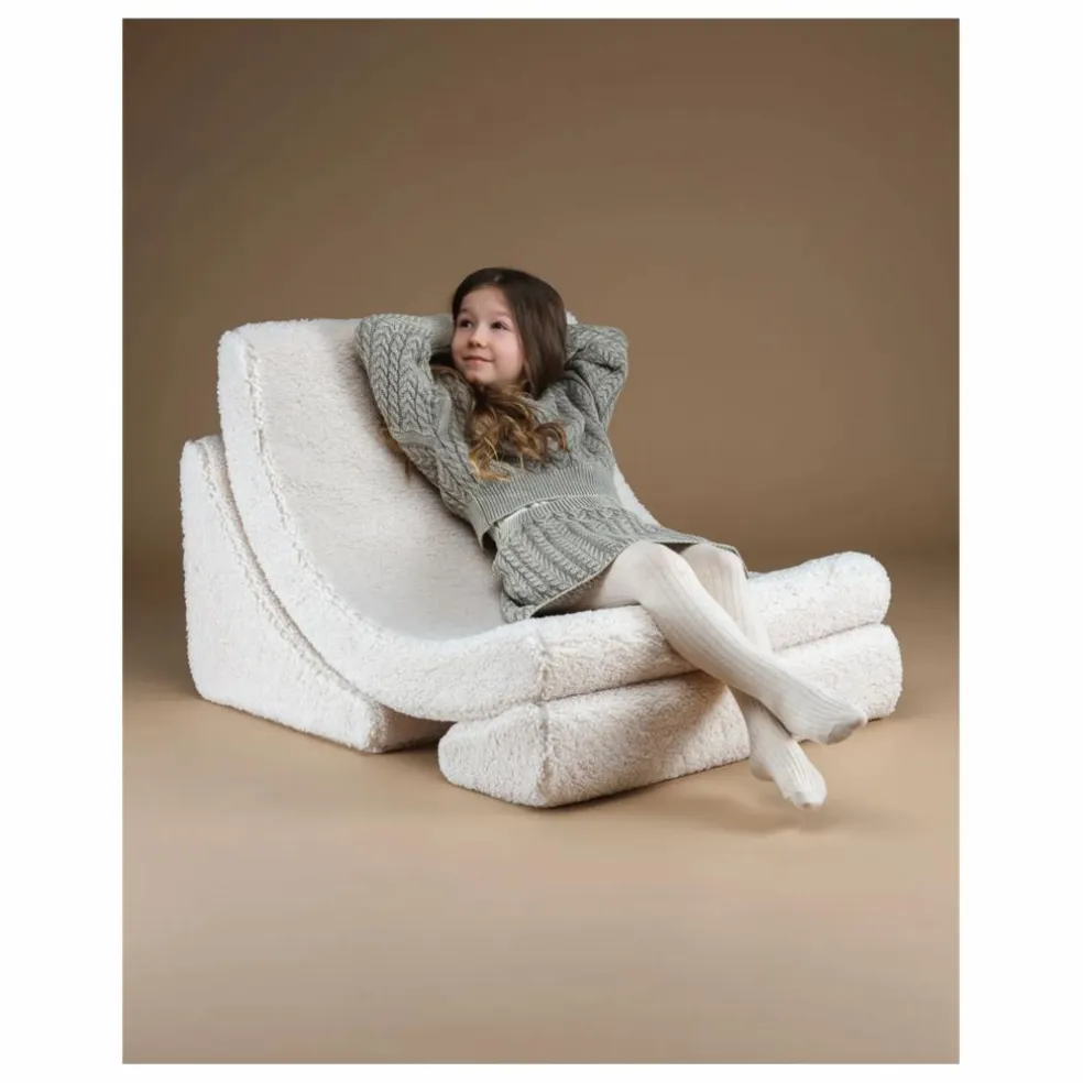 Fauteuil en teddy Moon | Ecru