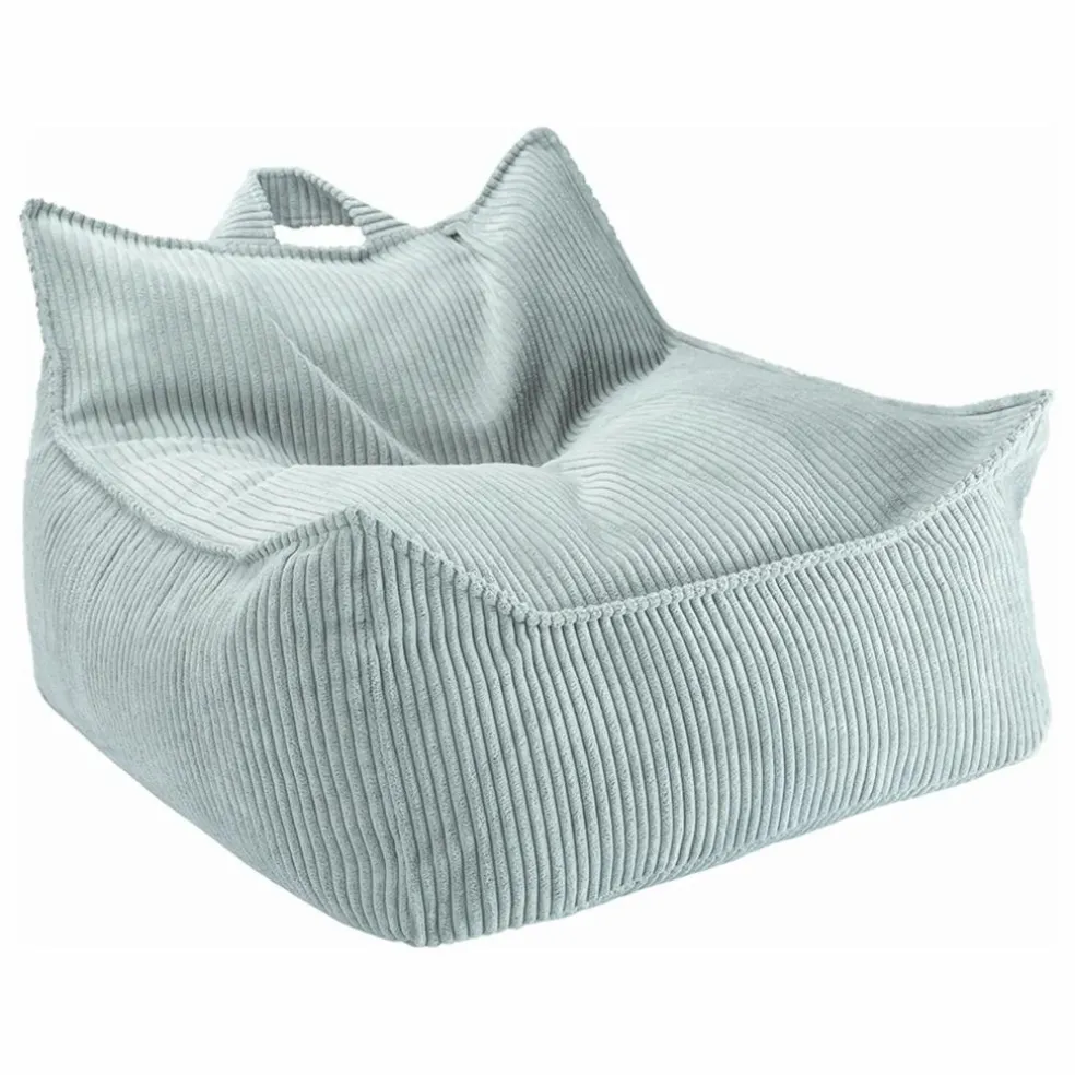Fauteuil en velours côtelé | Bleu Clair