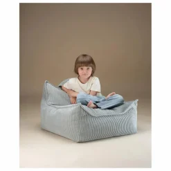 Fauteuil en velours côtelé | Bleu Clair