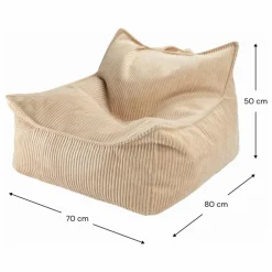 Fauteuil en velours côtelé | Marron clair