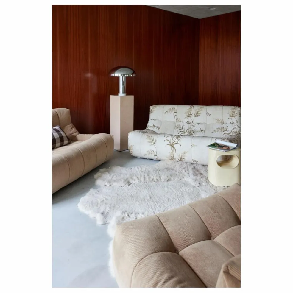 Fauteuil lounge en velours côtelé Lazy | Marron clair