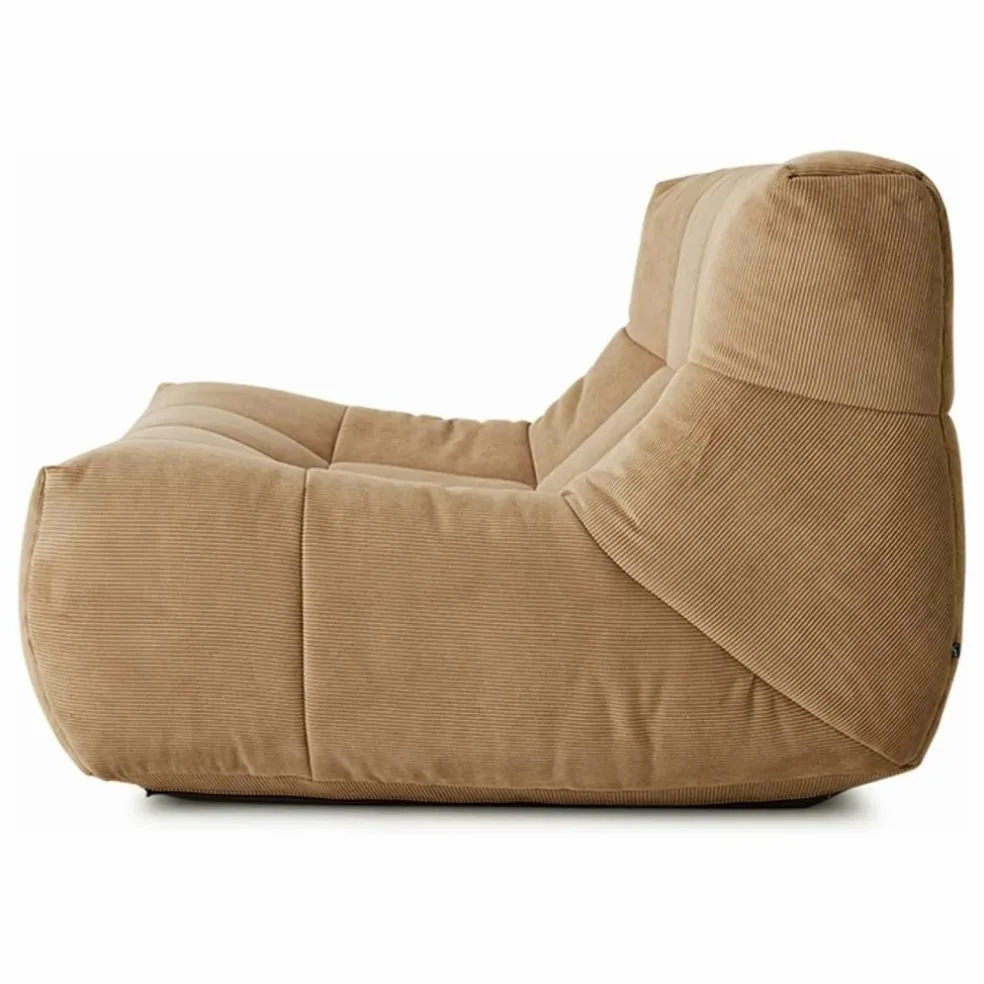 Fauteuil lounge en velours côtelé Lazy | Marron clair