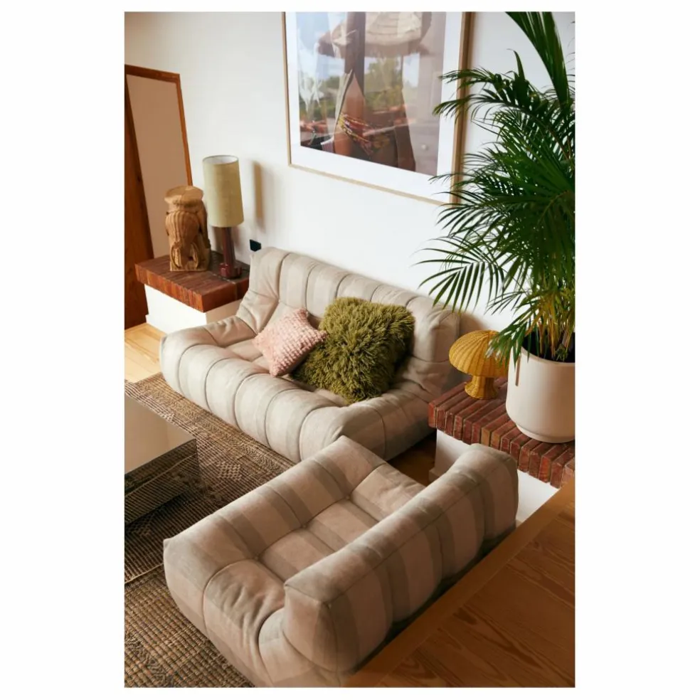 Fauteuil lounge Lazy | Crème
