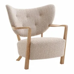 Fauteuil Wulff ATD2, piétement en chêne | Beige