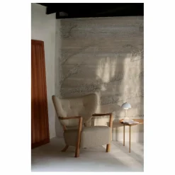 Fauteuil Wulff ATD2, piétement en chêne | Beige