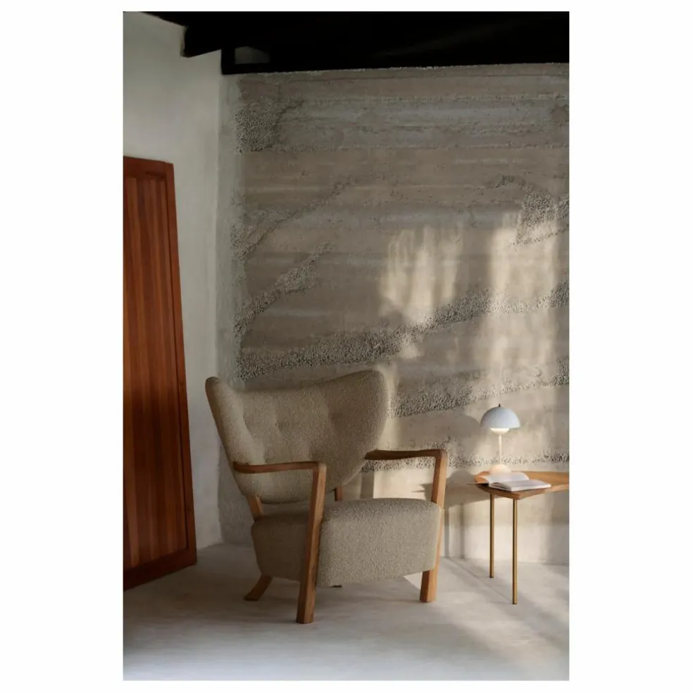 Fauteuil Wulff ATD2, piétement en chêne | Beige