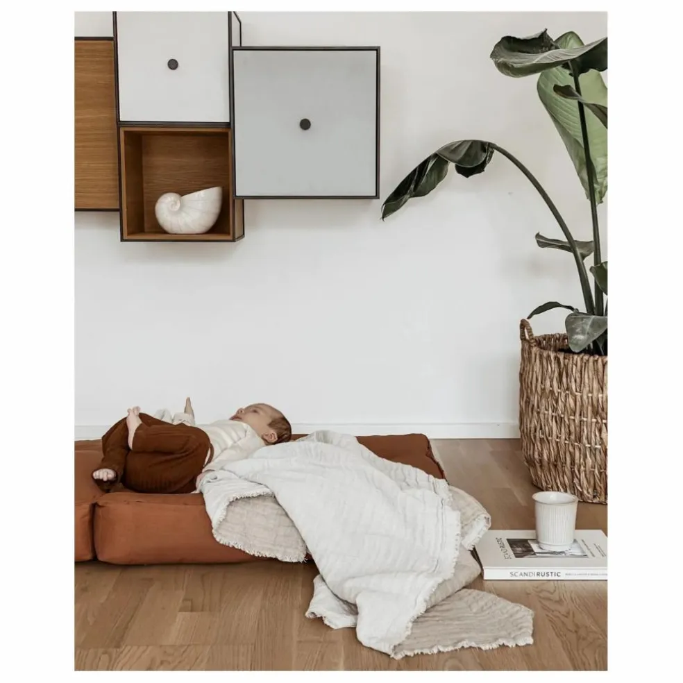Fauteuil-pouf Cube pour enfant | Brun