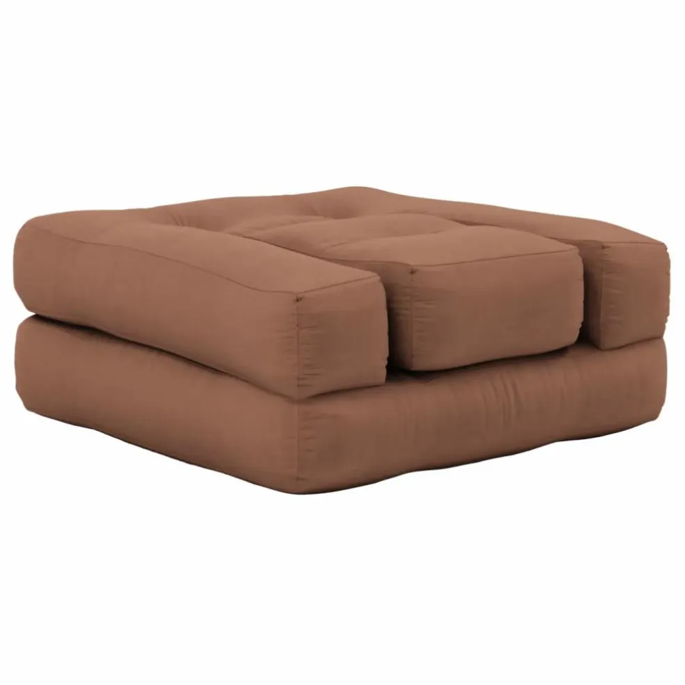 Fauteuil-pouf Cube pour enfant | Brun