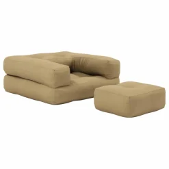 Fauteuil-pouf Cube pour enfant | Beige