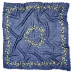 Foulard Carna Woo Laine | Bleu marine