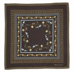 Foulard Carré Floral | Marron foncé