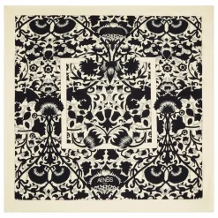 Foulard en Soie Mur Floral Grand | Noir