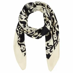 Foulard en Soie Mur Floral Grand | Noir