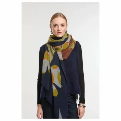 Foulard Eternel Brodée Laine | Bleu marine