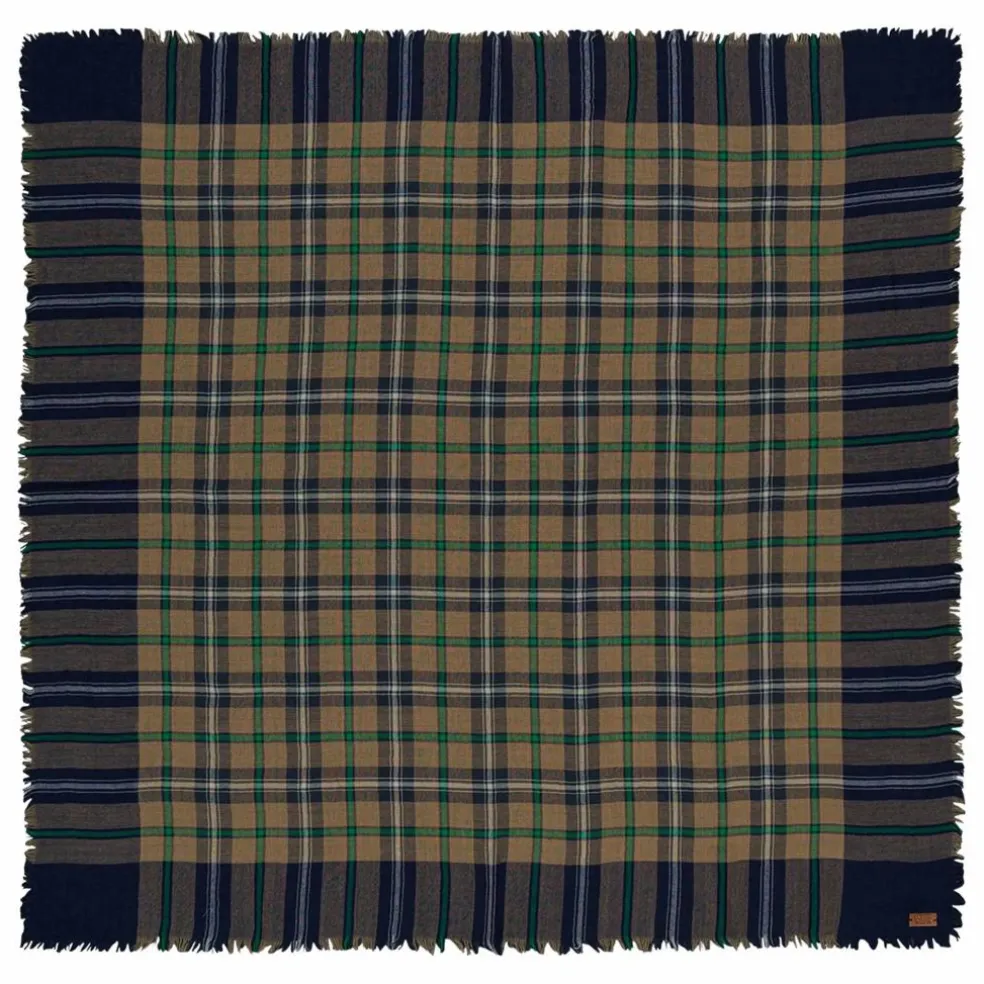Foulard Mekness Carreaux Laine - Collection Femme | Bleu
