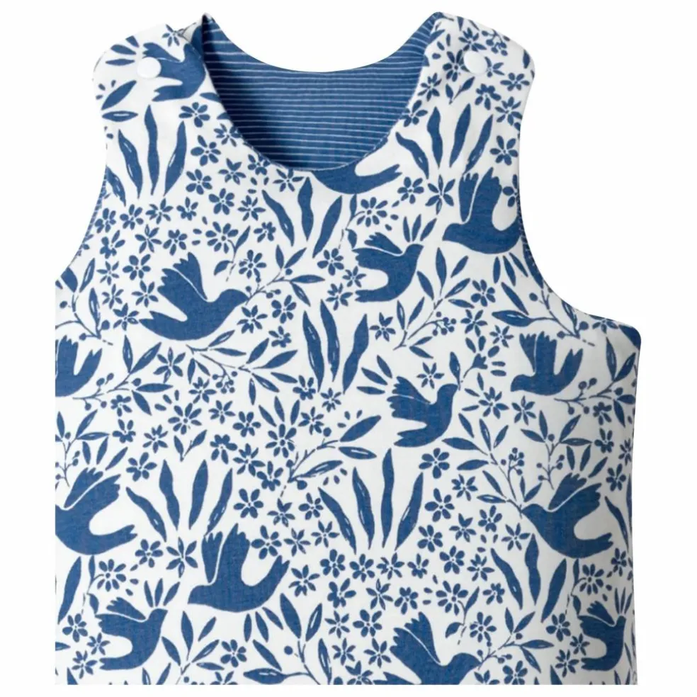Gigoteuse multi-saisons réversible Oiseaux | Bleu marine