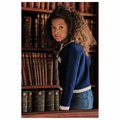 Gilet Brodé Laine | Bleu marine