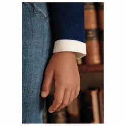 Gilet Brodé Laine | Bleu marine