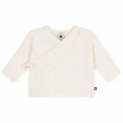 Gilet Cache-Cœur Pointelle Laine | Ecru
