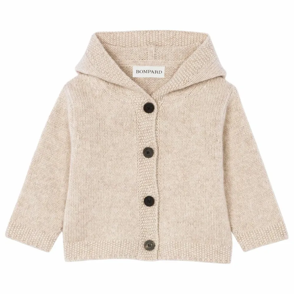 Gilet Capuche Cachemire | Beige chiné
