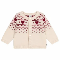 Gilet Cœurs Laine Bébé | Ecru