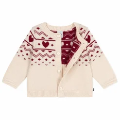Gilet Cœurs Laine Bébé | Ecru