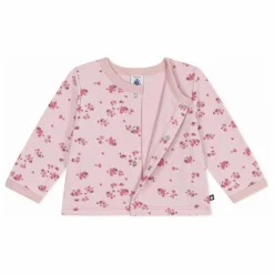 Gilet Fleuri Pointelle Coton Bio | Rose