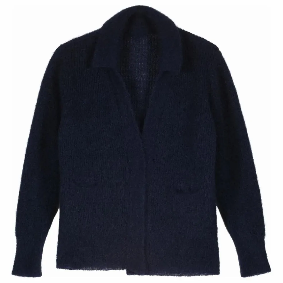 Gilet Marloup Core Super Kid Mohair | Bleu marine