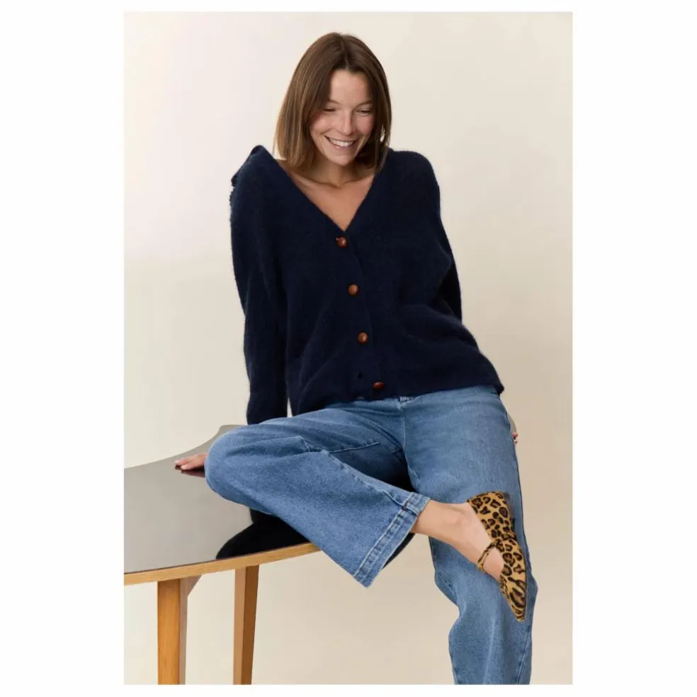 Gilet Marloup Core Super Kid Mohair | Bleu marine