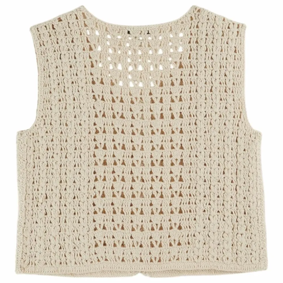 Gilet Sans Manches Crochet | Ecru