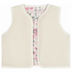 Gilet Sans Manches Fleuri | Ecru