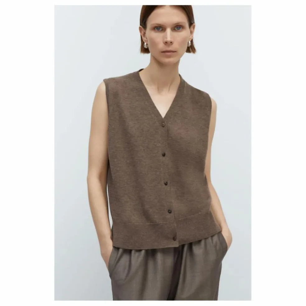Gilet Sans Manches Laine Mérinos Extra Fine | Taupe