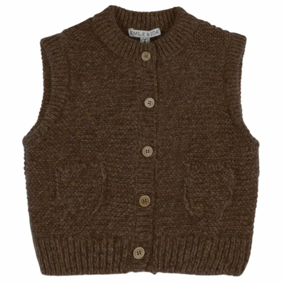 Gilet Sans Manches Laine | Marron
