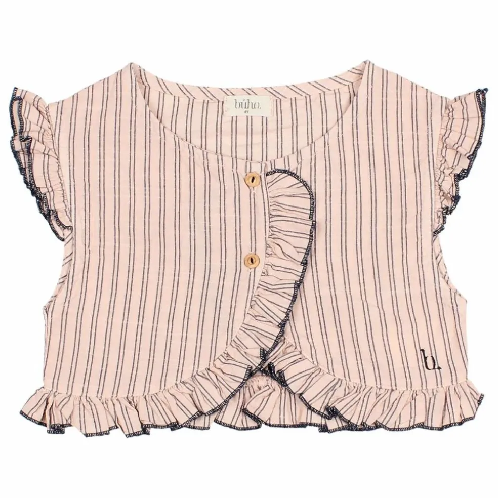 Gilet Sans Manches Rayures | Rose pâle