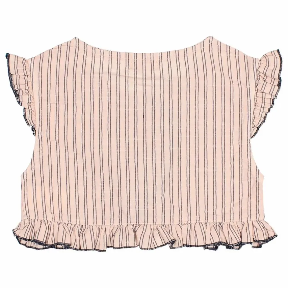 Gilet Sans Manches Rayures | Rose pâle