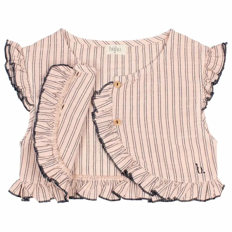 Gilet Sans Manches Rayures | Rose pâle