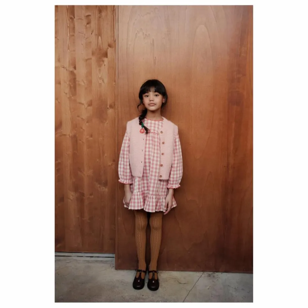 Gilet Sans Manches Uni Laine | Rose pâle