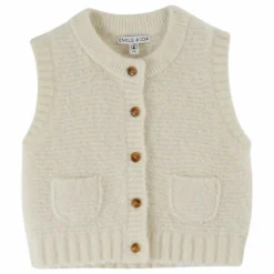 Gilet Sans Manches Uni Laine | Ecru