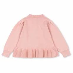 Gilet Soleil Cœurs Coton Bio | Rose pâle