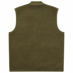 Gilet Zippé Sans Manches Laine | Vert kaki