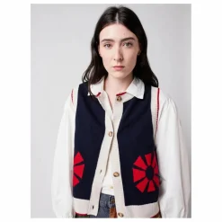 Gilets Sans Manches Flower - Collection Femme | Bleu marine