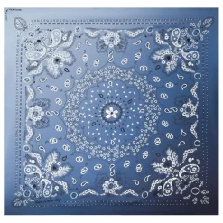 Grand Bandana Bicolore Soie | Bleu