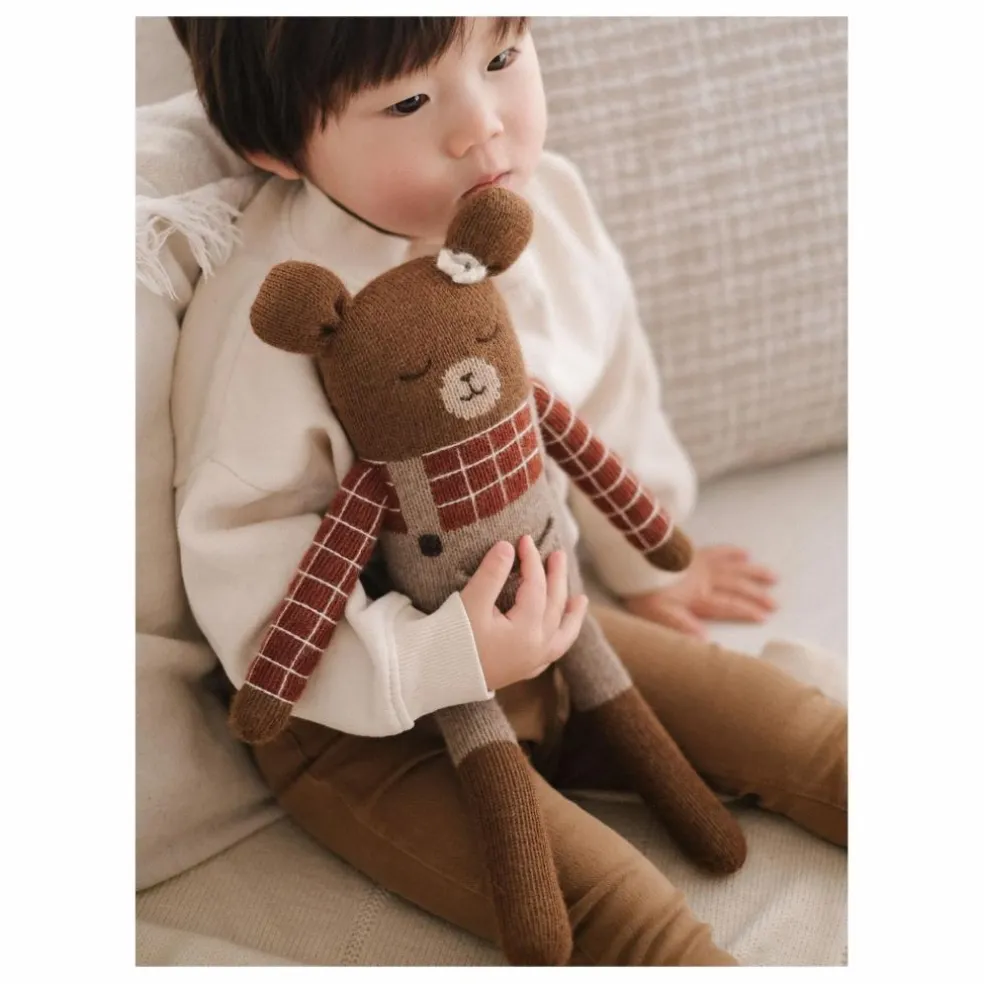 Grand doudou Ourson salopette | Sienne