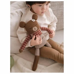 Grand doudou Ourson salopette | Sienne