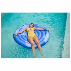 Grand matelas gonflable rond Goa | Bleu